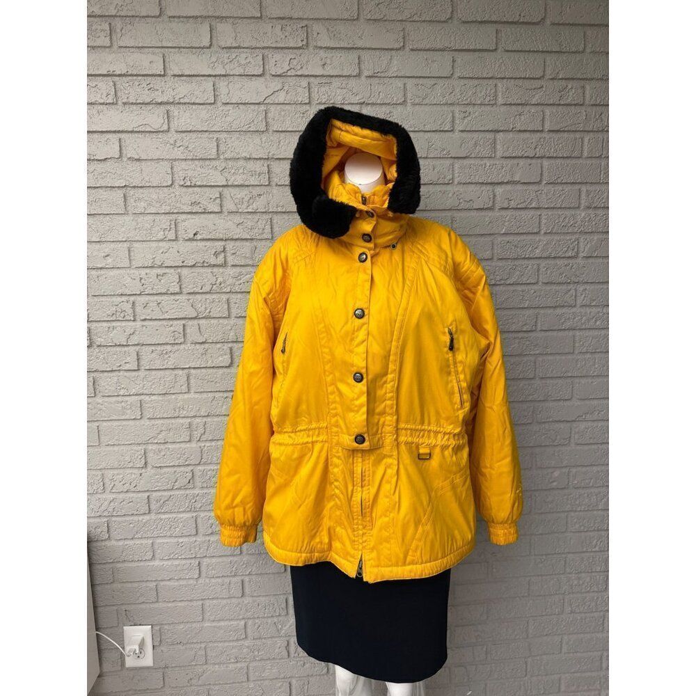 Jeunesse by Couloir Women Yellow Detachable Hoodie Winter Ski Jacket Size 12